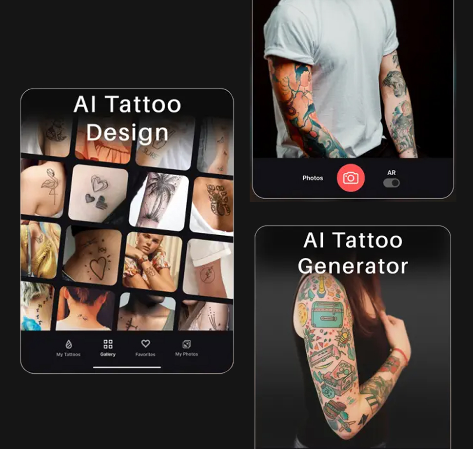 App "Inkhunter" um sich Tattoos am Körper anzeigen zu lassen wird gezeigt.