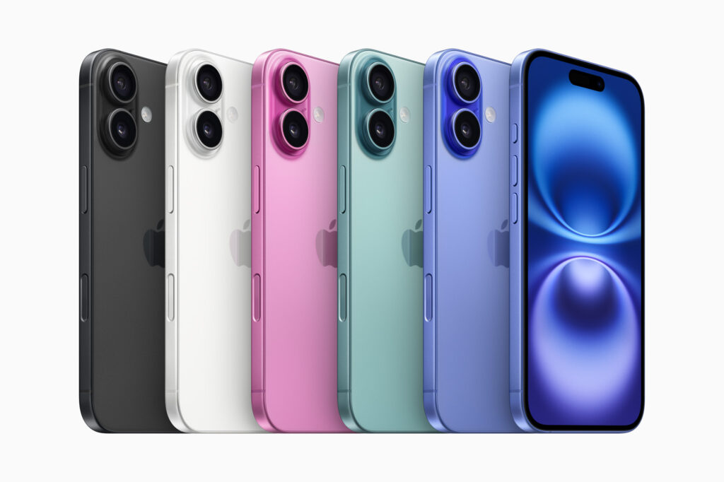 iPhones nebeneinander in verschiedenen Farben