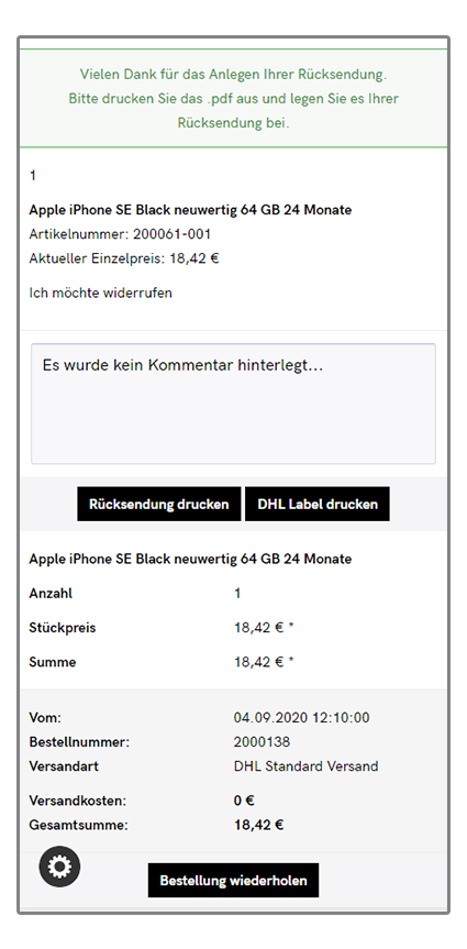 Rücksende
