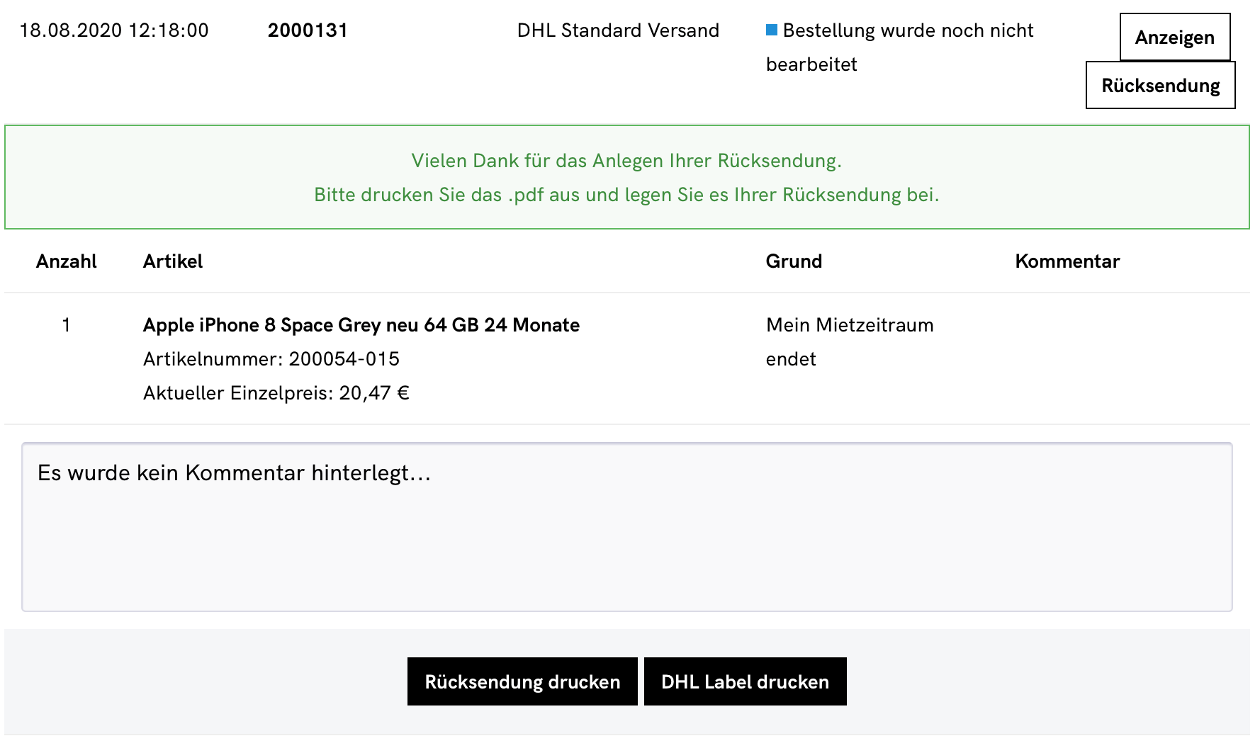 Rücksende