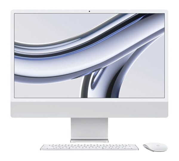 Apple iMac 24 Zoll 4,5K Retina Display M3 Chip Silber, 512GB, MQRK3D-A, 8-core CPU and 10-core GPU