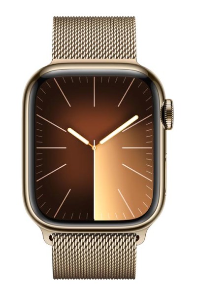 Apple-Watch-S9-Stainless-Steel-GPS-+-Cellular-Milanese-Loop-S-M-MRJ73QF-A-41mm-mieten-Gold-1