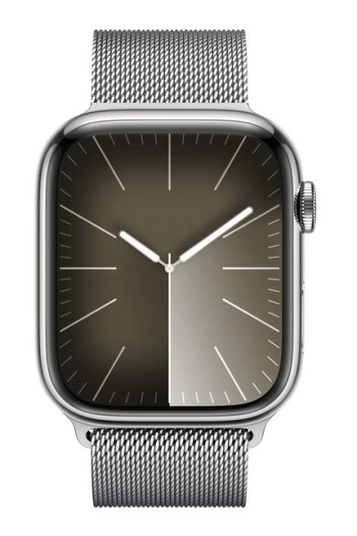 Apple-Watch-S9-Stainless-Steel-GPS-+-Cellular-Milanese-Loop-MRMQ3QF-A-45mm-mieten-Silver-1