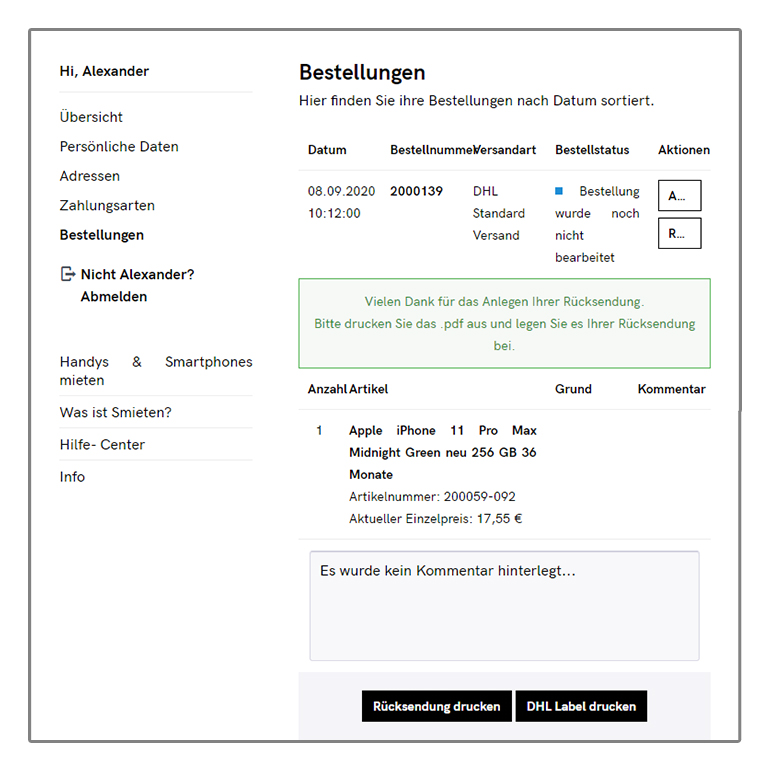 Rücksende