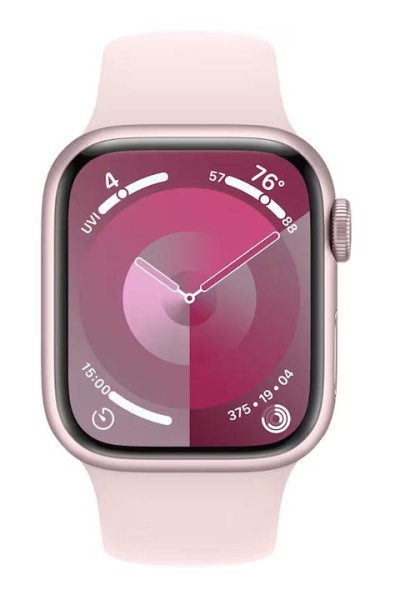Apple-Watch-S9-Aluminium-GPS-Sportband-Light-M-L-MR943QF-A-41mm-mieten-Pink-1