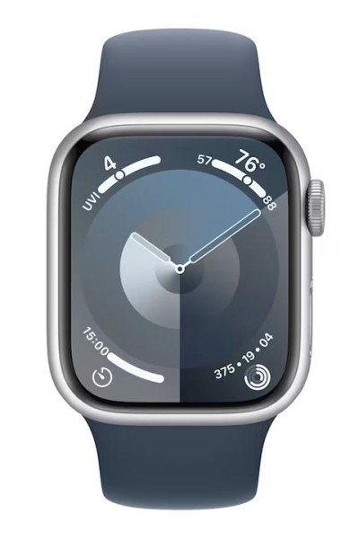 Apple-Watch-S9-Aluminium-GPS-Sportband-Storm-Blue-M-L-MR913QF-A-41mm-mieten-Silver-1
